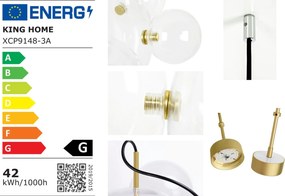Lampa wisząca ze szklanymi kulami Capri Disc 3 złota