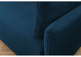 Ciemnoniebieska sztruksowa rozkładana sofa 211 cm Marcel – Bobochic Paris