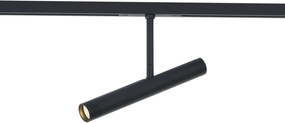 Nowoczesny reflektor czarny do systemu szynowego 1-fazowego - Slimline Avery