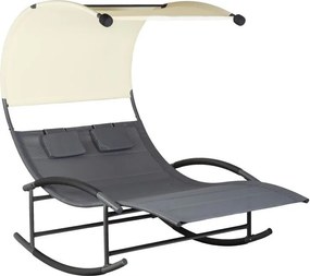 Leżanka ogrodowa dwuosobowa - bujak Sunset 301 z daszkiem