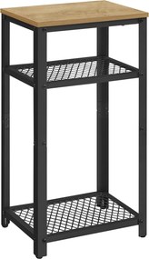 Stolik pomocniczy wysoki loft Faro 03 z 2 półkami, dąb artisan