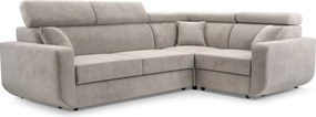Masseno Narożnik RENO z funkcją spania i pojemnikiem na pościel Narozniki L, Rozkładana sofa - Beżowy, VELO 623