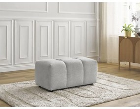 Jasnoszary podnóżek z tkaniny szenilowej Roxelane – Bobochic Paris