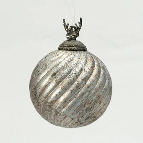 Bombka szklana Silver Twist 10x10x14 cm