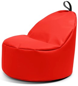 Czerwony worek do siedzenia z imitacji skóry Round XL – So Soft?
