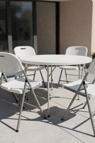 Zestaw 6 Skadanych Krzese Ogrodowych Resin Efekt Rattanu