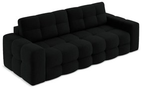 Czarna rozkładana sofa z materiału bouclé 255 cm Milu – Makamii