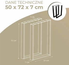 Industrialny stół na metalowych nogach 120x60 dąb craft złoty - Elsi
