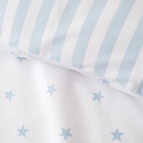 Biało-niebieska bawełniana pościel dziecięca dwuosobowa 200x200 cm Mini Star &amp; Stripes – Bianca
