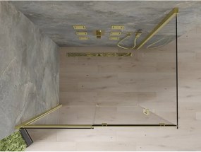 Mexen Omega kabina prysznicowa rozsuwana 120 x 80 cm, transparent, złota - 825-120-080-50-00
