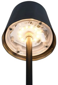 Lampa stołowa LED w kolorze matowej czerni z metalowym kloszem (wysokość 21 cm) Diaz – Trio