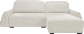 Narożnik ALMI Prawostronny z funkcją spania, wolnostojący tkanina EXCITE ME 01 Biały