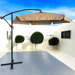 Składany parasol ogrodowy Floriva YN7011-LB, jasny brąz