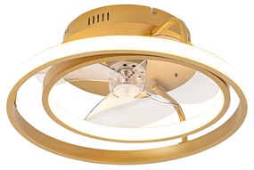 Wentylator sufitowy z lampą złoty 46,5 cm zoświetleniem LED ipilotem - KeesDesignerski Oswietlenie wewnetrzne