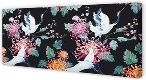 Obraz drukowany na płótnie Ptaki w Kwiatowej Kompozycji