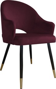 Krzesło Velvet tkanina Welur noga metalowa : Kolor nogi - Czano-złota stożek, Kolor tkaniny - VELVET - MG02, Typ siedziska - Siedzisko stałe