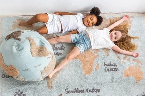 Pufa dziecięca GLOBIA niebieska/beżowa LORENA CANALS