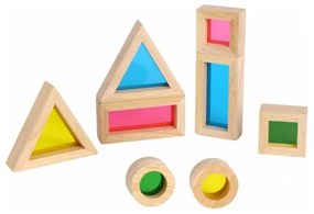 Tooky toy drewniane kolorowe klocki lustra zestaw 8 el. fsc