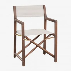 Zestaw 4 Składanych Krzeseł Reżyserskich Ogrodowych Z Drewna Akacjowego Rondonia Jasny Beż - Sklum