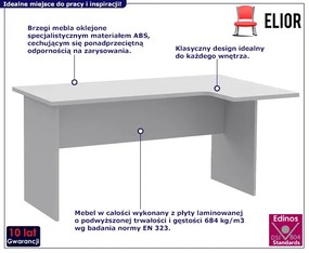 Białe narożne biurko do pracy Boreko 4X