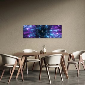 Obraz - Neonowa przestrzeń (z zegarem) (90x30 cm)