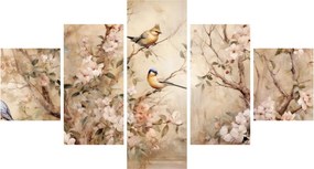 Obraz - Obraz ptaka w stylu vintage II. (125x70 cm)