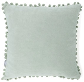 Poszewka dekoracyjna ESLOV z pomponami pistacjowa 45x45 cm HOMLA