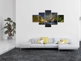 Obraz krajobrazu z jeziorem (125x70 cm)