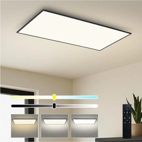 Brilagi - ściemnialna oprawa sufitowa SLIMFRAME LED/80W/230V 120x60 cm czarna + pilot
