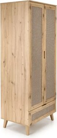 Designerska szafa CALVIRO S-1 w naturalnym odcieniu dąb artisan – idealna do wnętrz w stylu loft, boho i skandynawskim