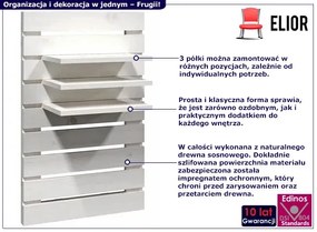 2 białe półki ścienne z regulowaną wysokością - Frugii