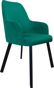 Krzesło WESTA tkanina Welur noga metalowa elegancki styl loftowy : Kolor nogi - Czarna profil, Kolor tkaniny - VELVET - MG20, Typ siedziska - Siedzisko stałe