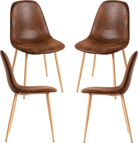 Zestaw 4 Krzese Teok Ekoskóra