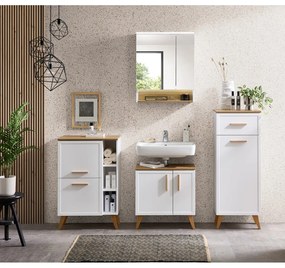 Biała wisząca szafka pod umywalkę 65x60 cm Quickset 383 – Pelipal