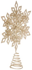 Czubek na choinkę, brokatowy płatek śniegu, metal, 20 cm