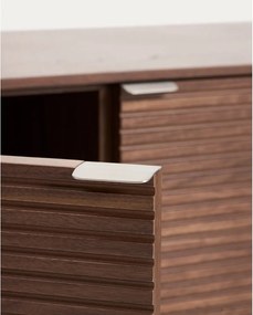 Ciemnobrązowa szafka pod TV w dekorze orzecha 200x46x40 cm Norlen – Kave Home