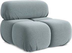 Fotel - z tkaniny welwetowej - jasny niebieski - LOKUA