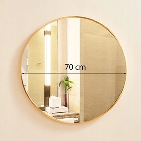 Okrągłe lustro – średnica 70 cm, cienka rama, wraz z elementami mocującymi