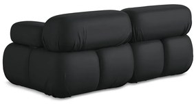 Czarna sofa modułowa z imitacji skóry 190 cm Lokua – Makamii