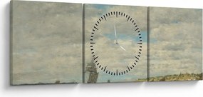 Obraz - Eugène Boudin, Coast of Brittany, reprodukcje (z zegarem) (90x30 cm)