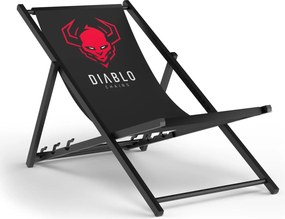 Składany leżak ogrodowy Diablo czarny