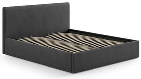 Antracytowy tapicerowany zagłówek 210,5x100 cm Remo – Micadoni