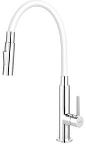 FERRO - Bateria kuchenna z elastycznym uchwytem chrom błyszczący/biały