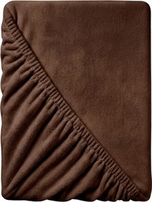 PrzytulneMieszkanie.pl Prześcieradło z mikropluszu 90x200 cm ciemnobrązowe
