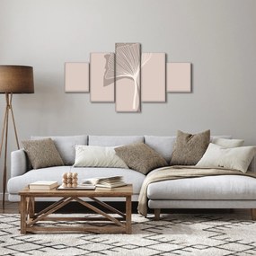 Obraz - Beżowe liście N⁰4 (125x70 cm)