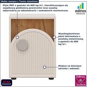 Kaszmirowa szafka modułowa ryflowana dla dzieci Z9-R69