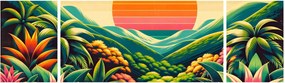 Obraz - Kolorowy zachód słońca (170x50 cm)