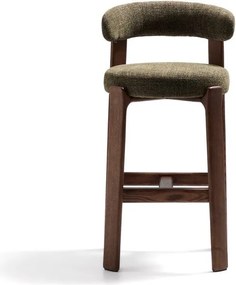 Zielony/w ciemnym naturalnym kolorze hoker z litego drewna jesionowego (wysokość siedziska 75 cm) Granite – Kave Home