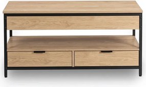 Ławostół Rozkładany LUCA 100 cm Dąb/Czarny Loft - Stół i Ława do Salonu