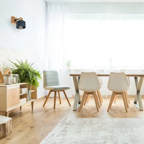 Antracytowy kinkiet LED SHWD-AN10x10BU jednopunktowy z litego drewna z